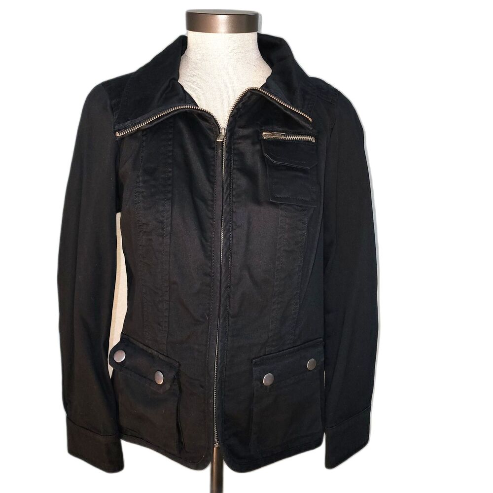 Style & Co. Women's Black Zipper Jacket Size PS